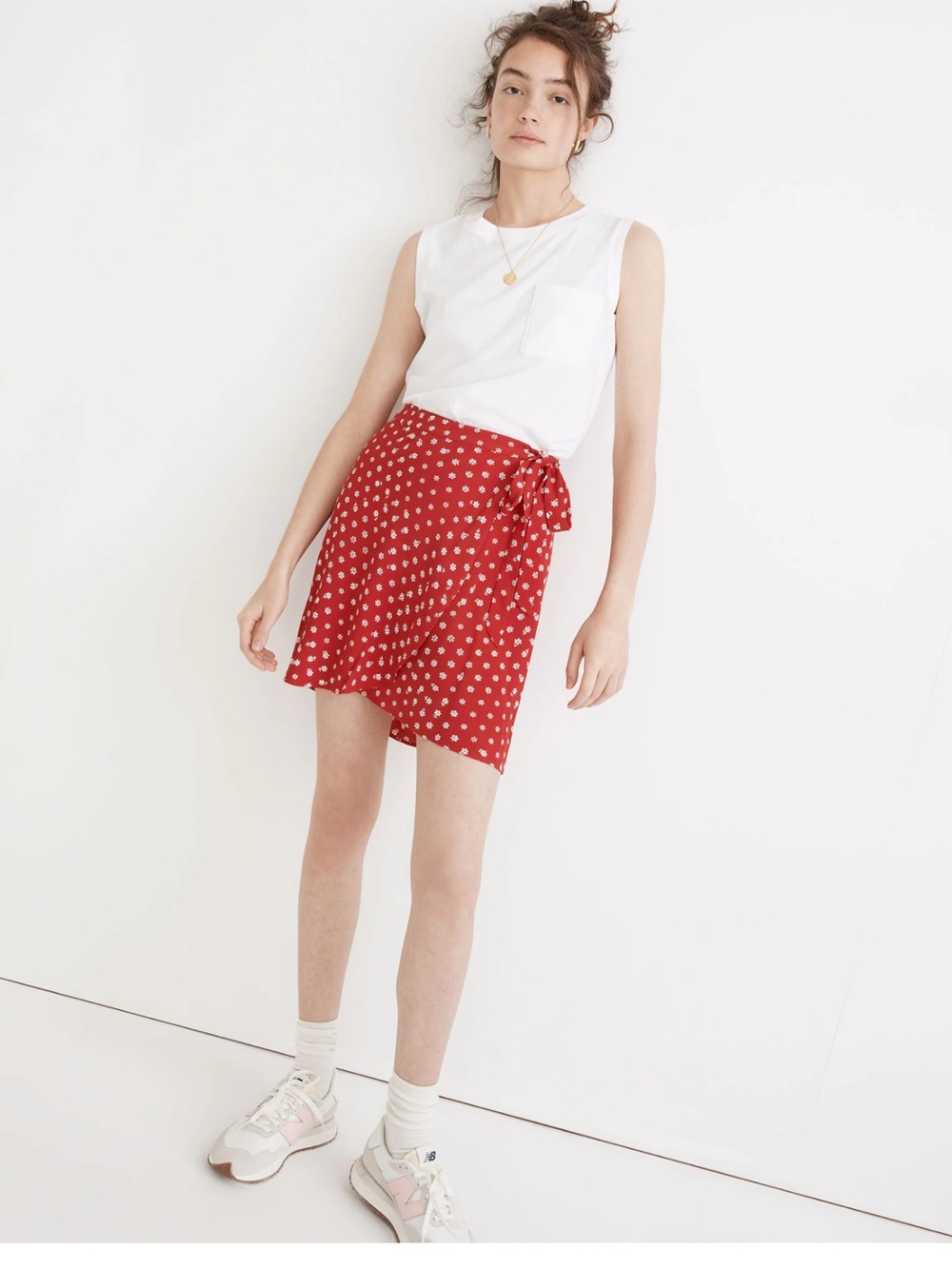 Madewell Red Wrap Mini Skirt